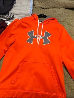 Under Armour Bright Orange Hoodie with Gray Logo